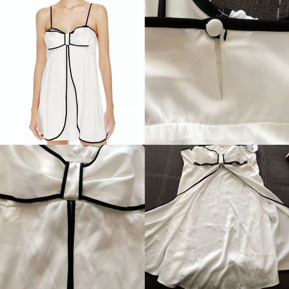 ❗Kate Spade New York Bridal White and Black Big Bow Night Gown Small❗ - Picture 1 of 1